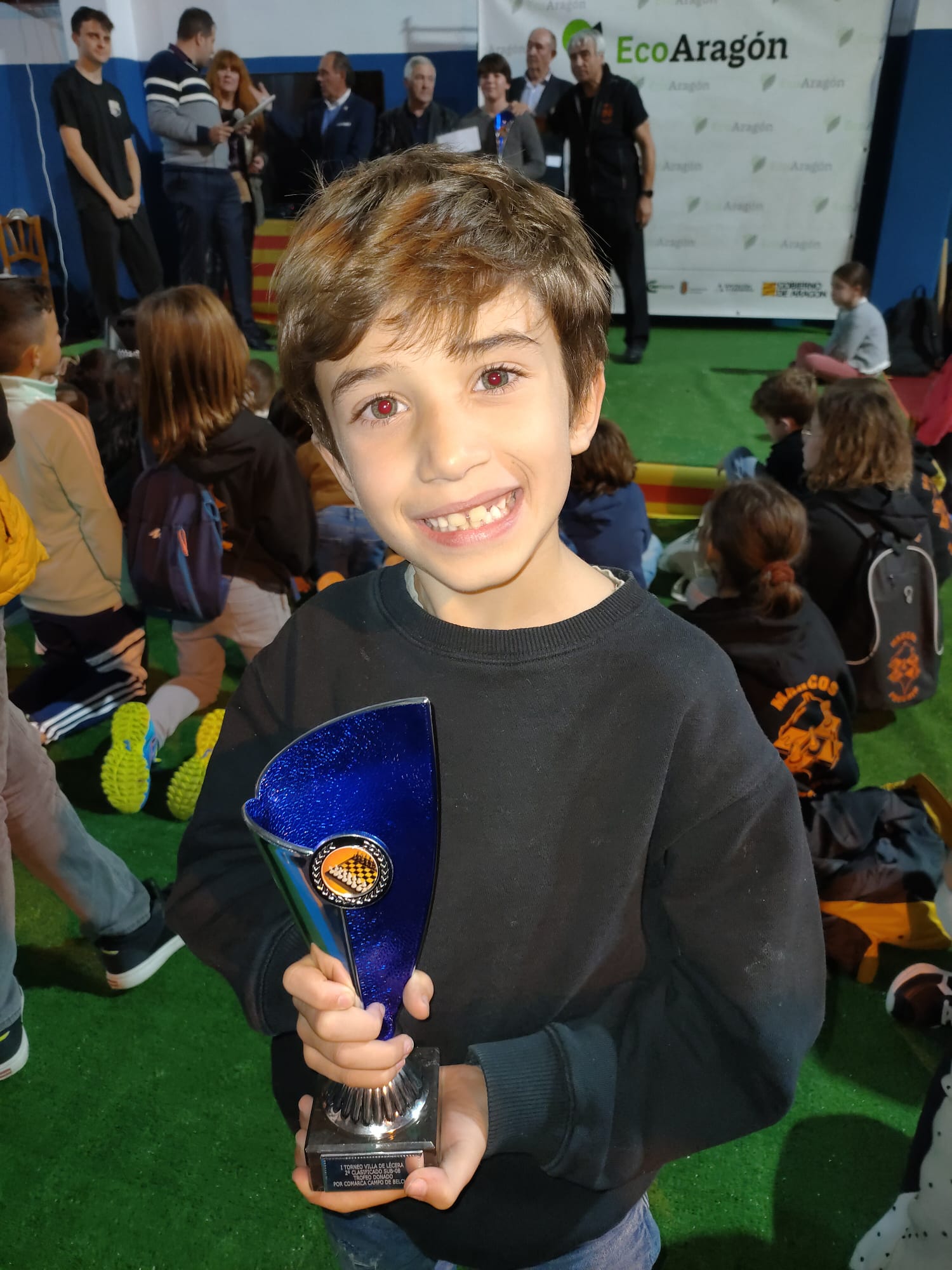 Sergio Gómez, subcampeón del I Torneo de Ajedrez Infantil de Lécera